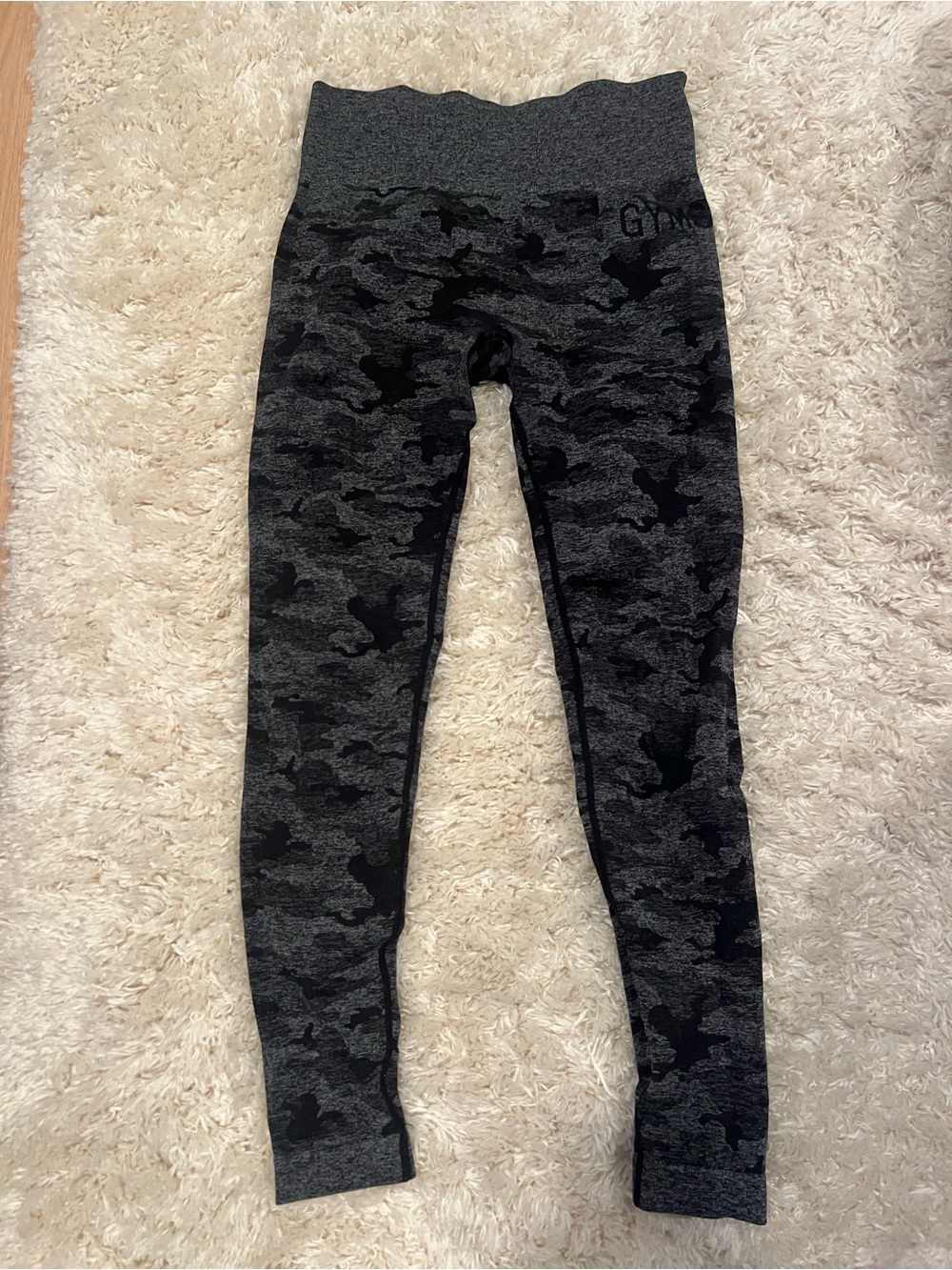 Gymshark Black & Gray Camo Leggings